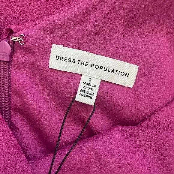 *NWT Dress The Population Alondra Blouson Tank Pencil Skirt Midi Dress Pink S - Picture 4 of 9